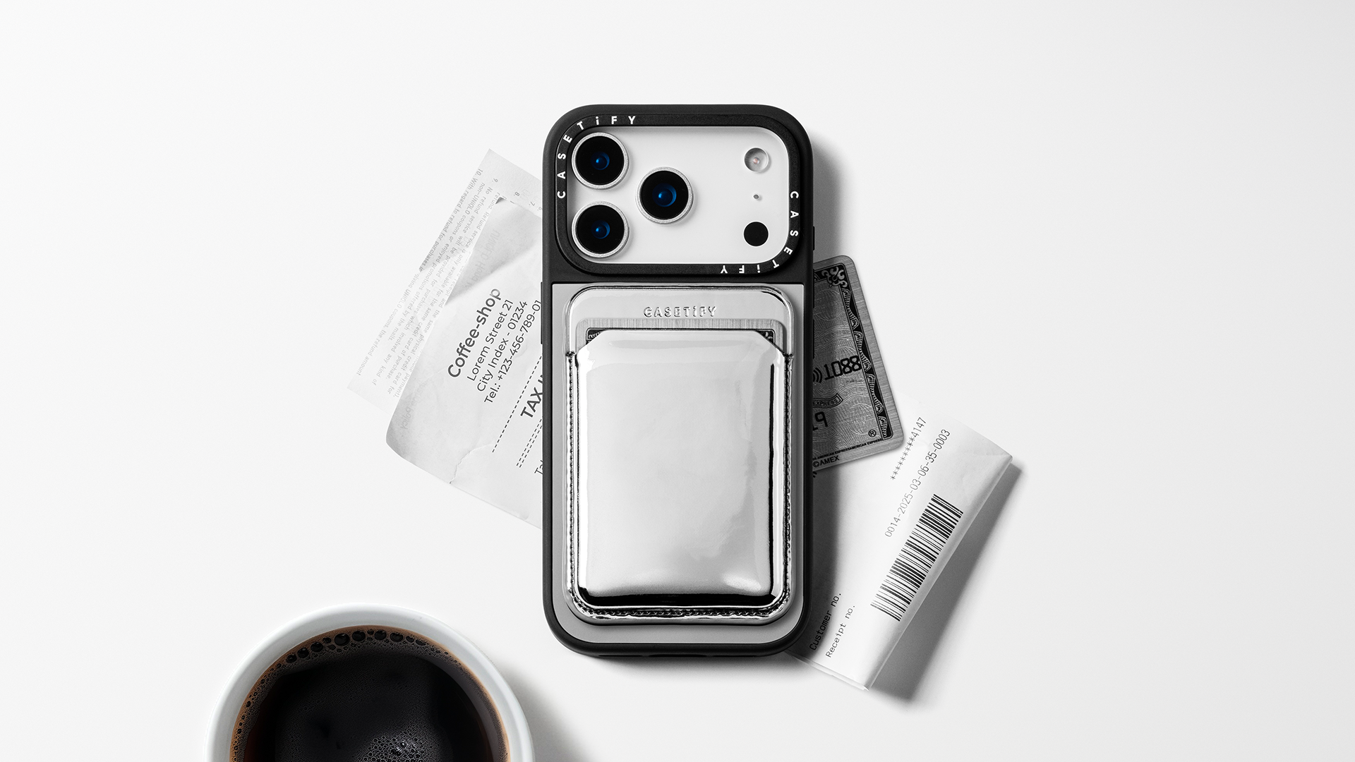 CASETiFY Magsafe Snappy Metallic Puffy Wallet - Silver