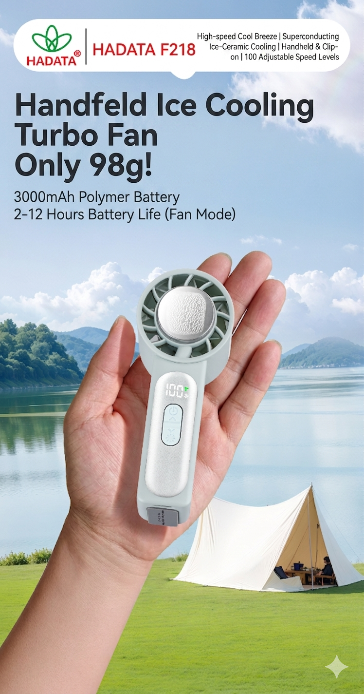Hadata F218 Mini Icy Portable Clip Fan