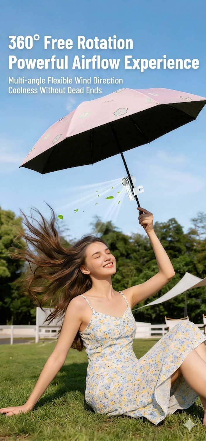 Hadata F218 Mini Icy Portable Clip Fan