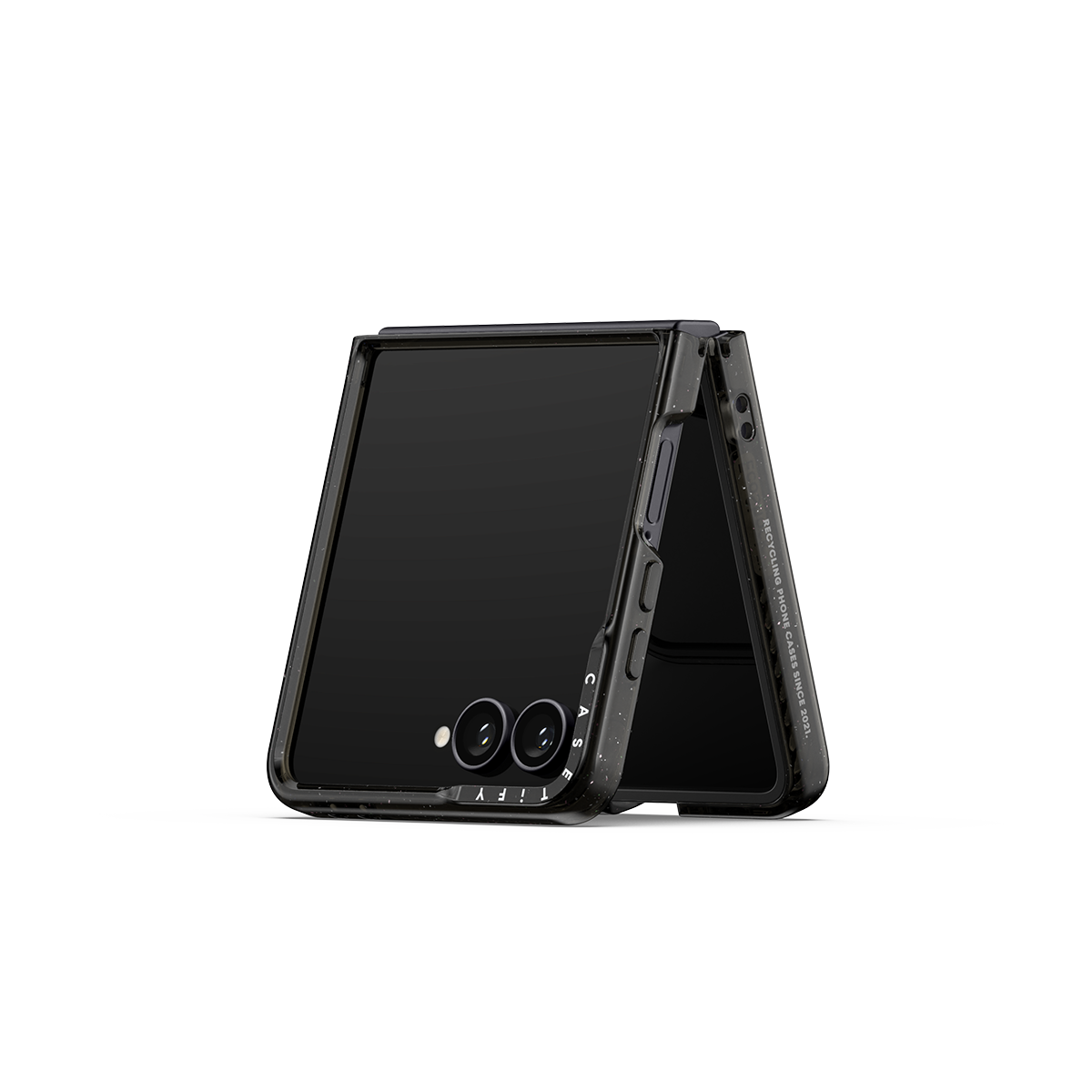 CASETiFY Magsafe Impact Case for Z Flip 7 - Metallic Ribbon Clear Black