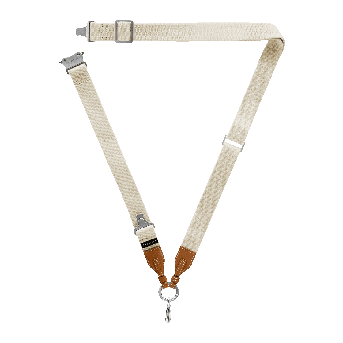 CASETiFY Cross Body & Wrist 2-in-1 Utility Phone Strap w/ Leather Case for Airpods Pro 2 - Ecru Tan