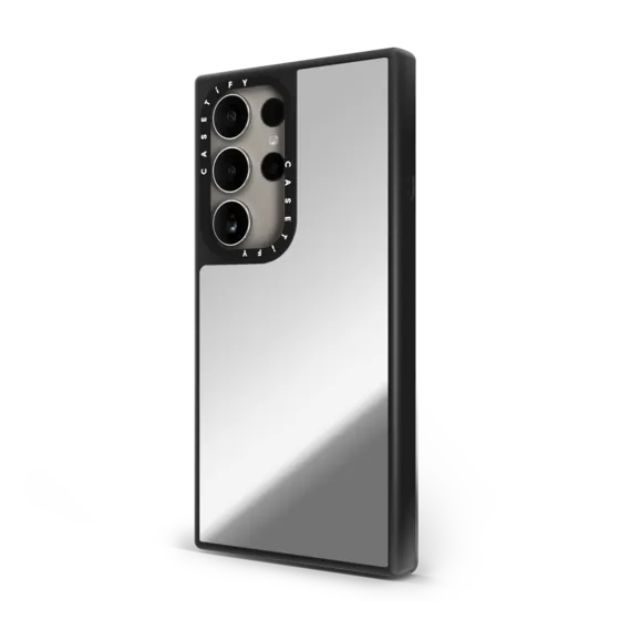 CASETiFY Magsafe Mirror Case for S25 Ultra - Blank Silver On Black