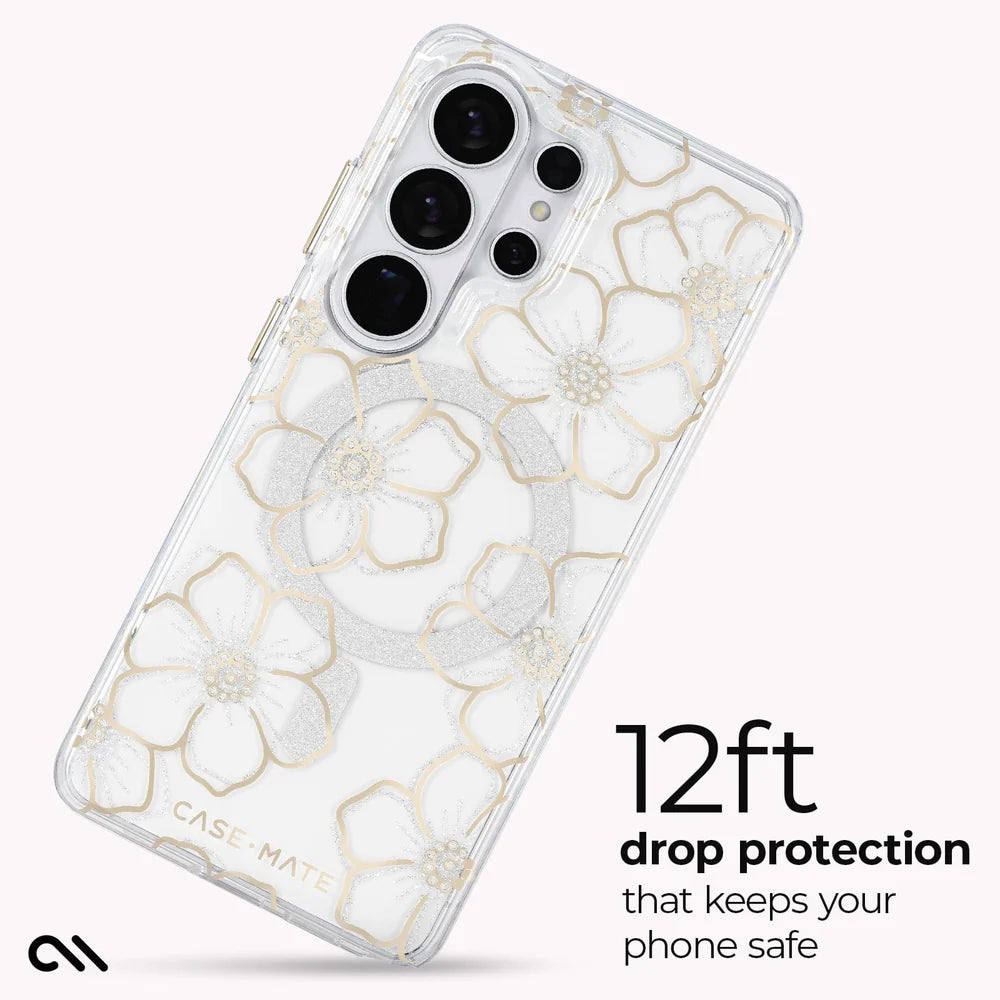 Case-Mate Samsung Galaxy S26 Series - Floral Gems Magnetic Case (Gold)