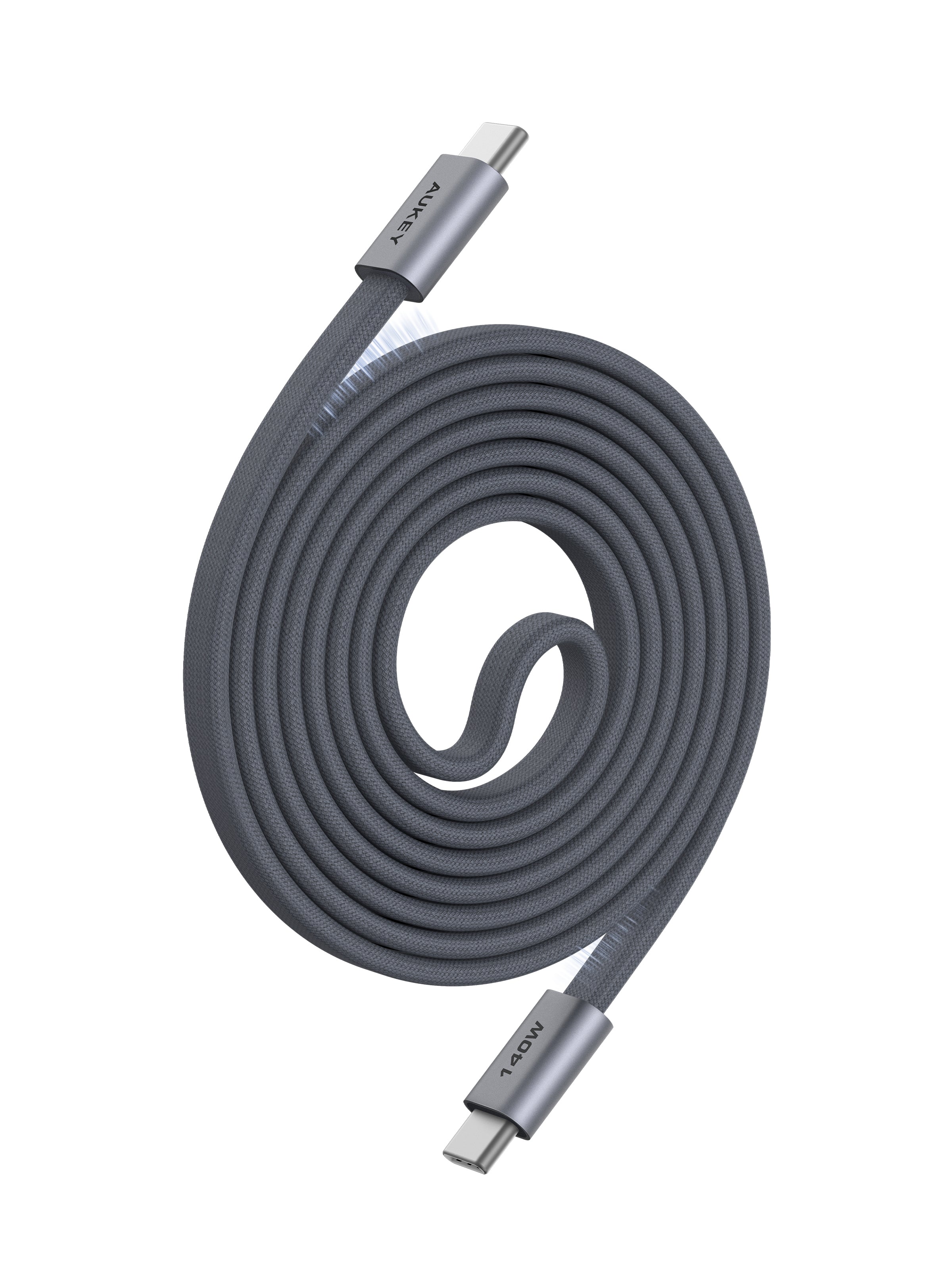 Aukey CB-DCC145 Circlet Blink 140W 1m DTY Braided USB-C to USB-C Magnetic Cable