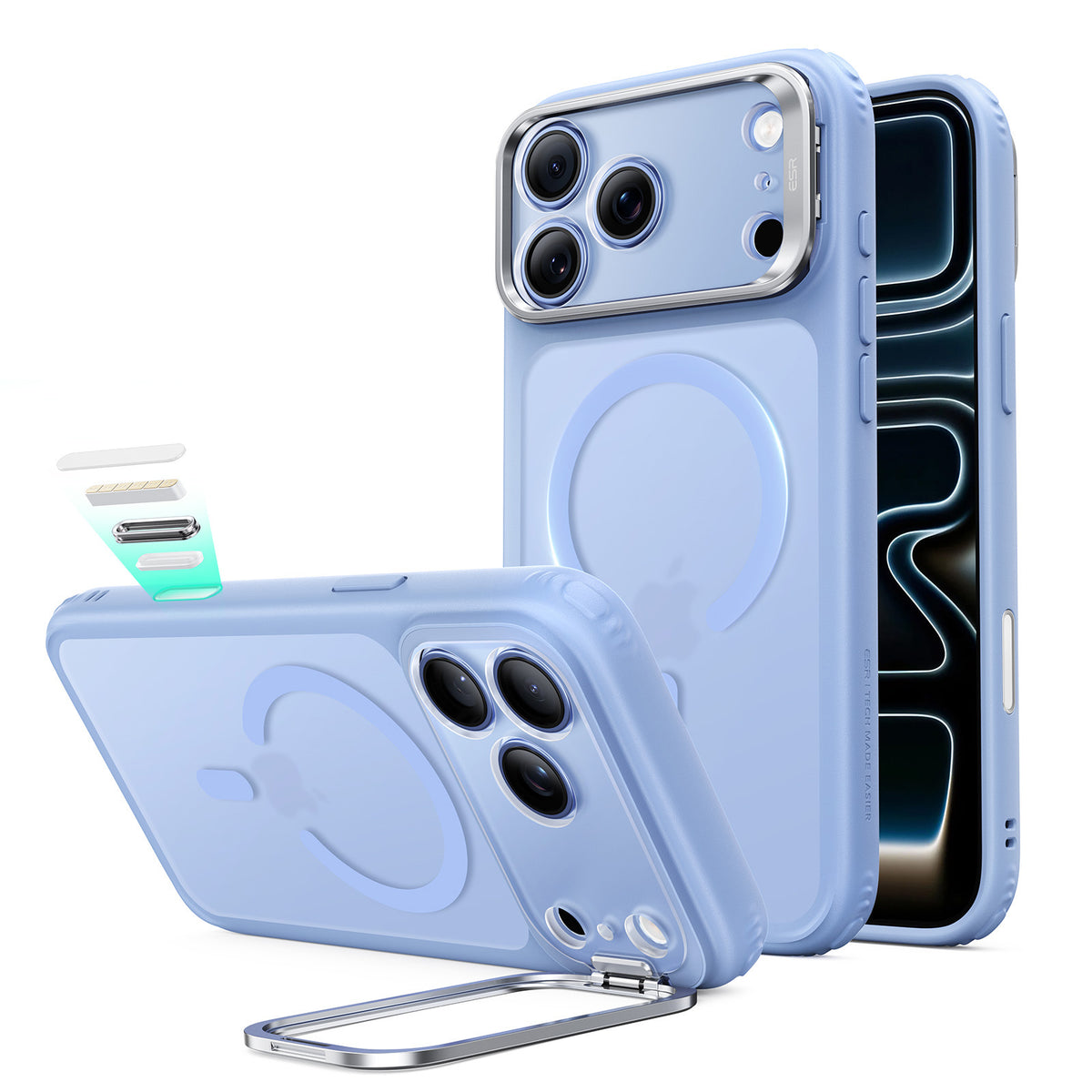 ESR iPhone 18 / 17 Series Hybrid Magsafe Case w/ Stash Stand (Camera Control)