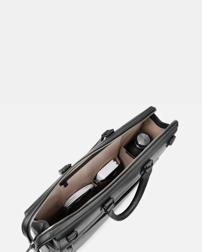 Grams(28) 178 Journeyman Briefcase - Pebbled Black