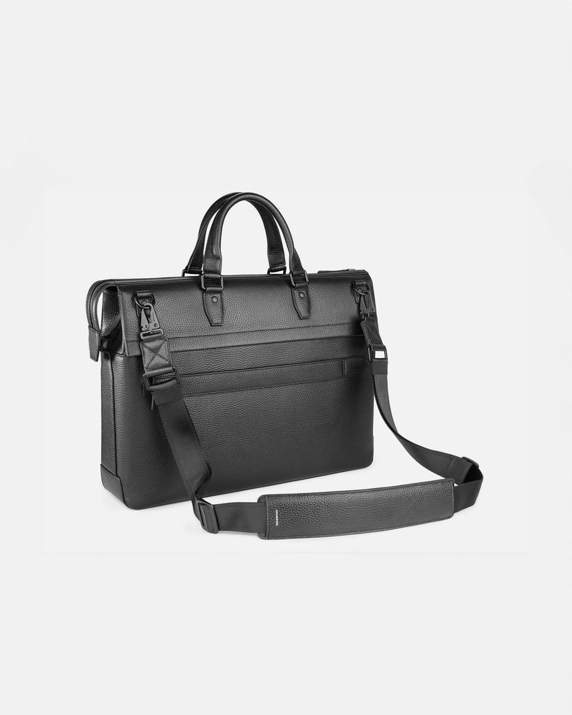 Grams(28) 178 Journeyman Briefcase - Pebbled Black