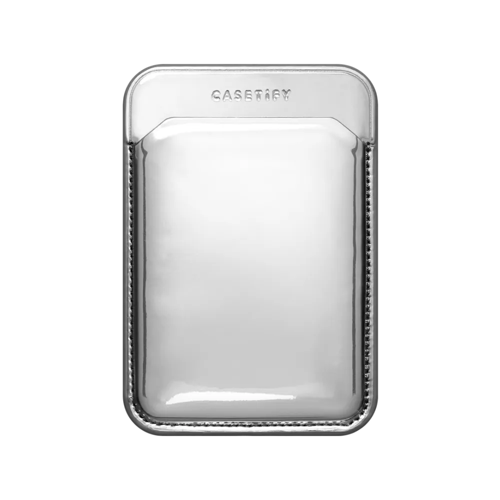 CASETiFY Magsafe Snappy Metallic Puffy Wallet - Silver
