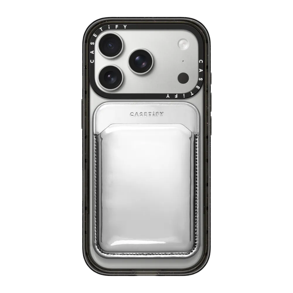 CASETiFY Magsafe Snappy Metallic Puffy Wallet - Silver