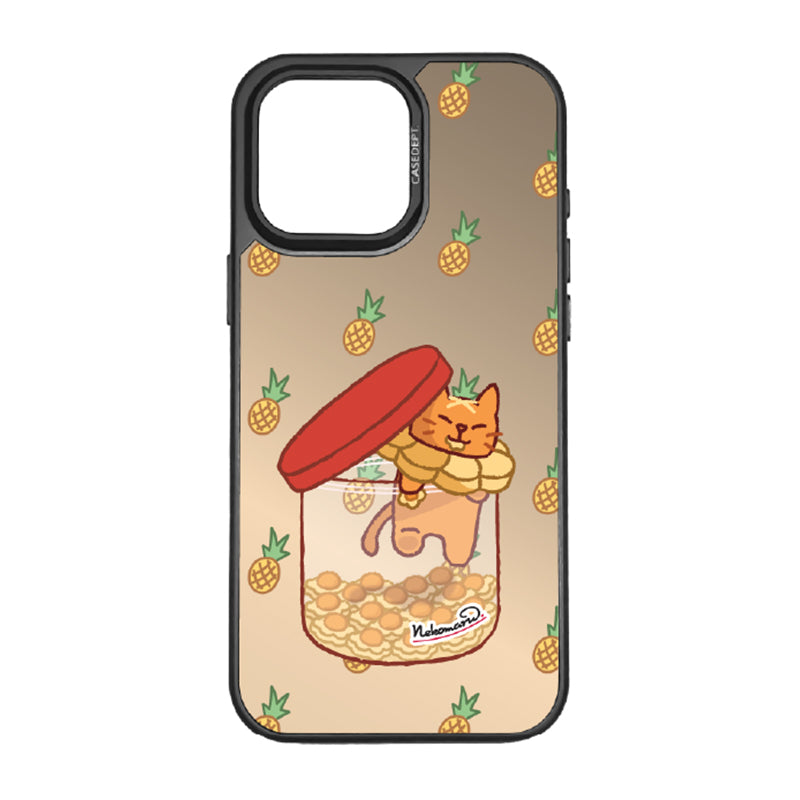 CaseDept. iPhone 16 Pro Max Mirror Case - Black Nekomaru Pineapple Tarts