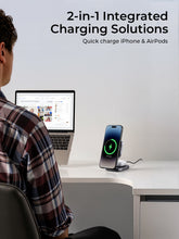 Load image into Gallery viewer, Aukey LC-MC211 MagFusion L 2-in-1 Foldable Qi2 Magnetic Fast Wireless Charging Station for iPhone &amp; Airpods
