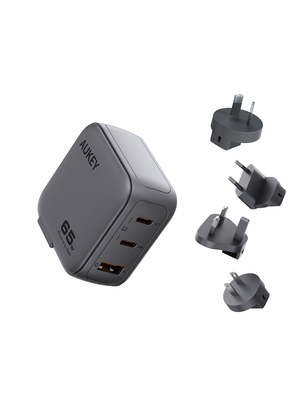 Aukey PA-B8 Nova PinS 65W GaN Wall Charger EU UK US TH Interchangeable Plugs