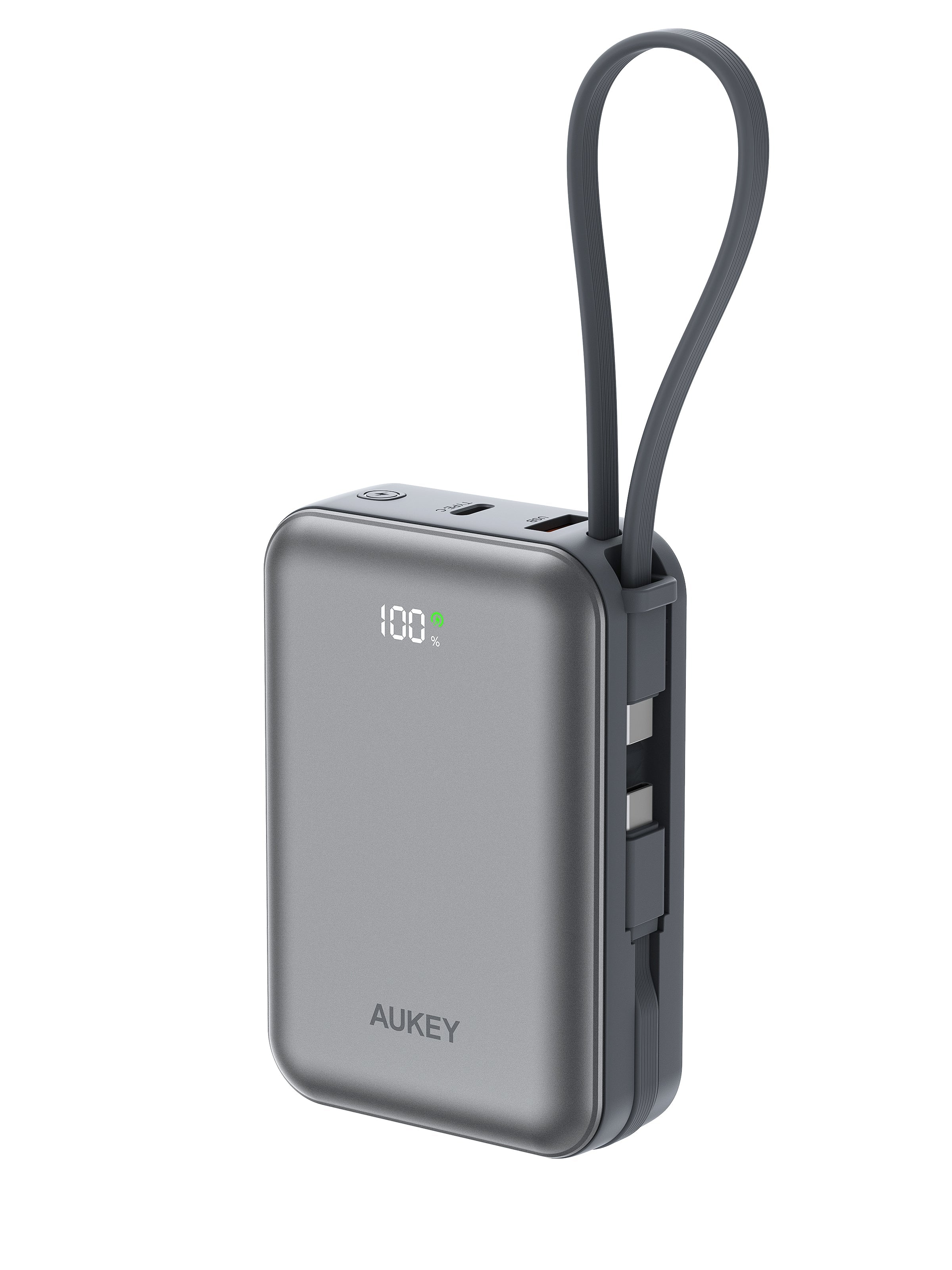 Aukey PB-Y92 Swivel Mini 20000mAh 35W Power Bank with Dual Built-in USB-C Cables