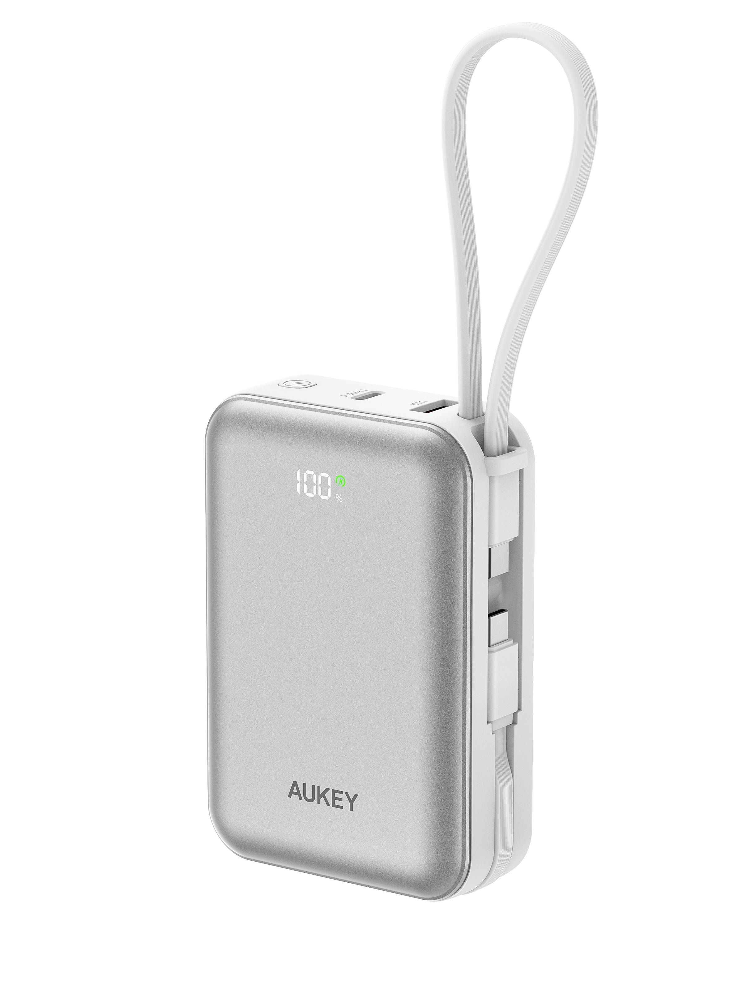 Aukey PB-Y92 Swivel Mini 20000mAh 35W Power Bank with Dual Built-in USB-C Cables