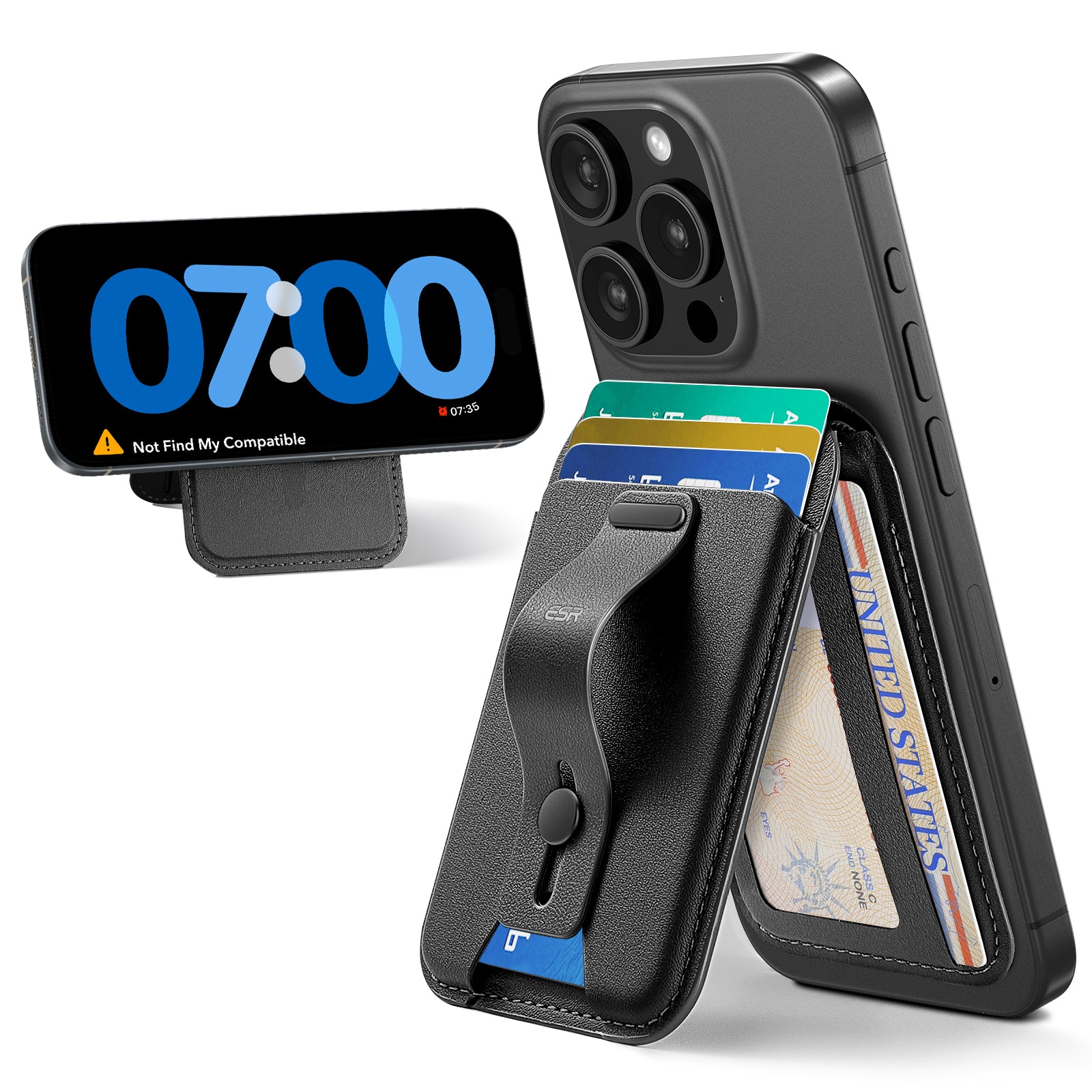 ESR Magnetic Geo Wallet with stand + grip | works with Apple Find My