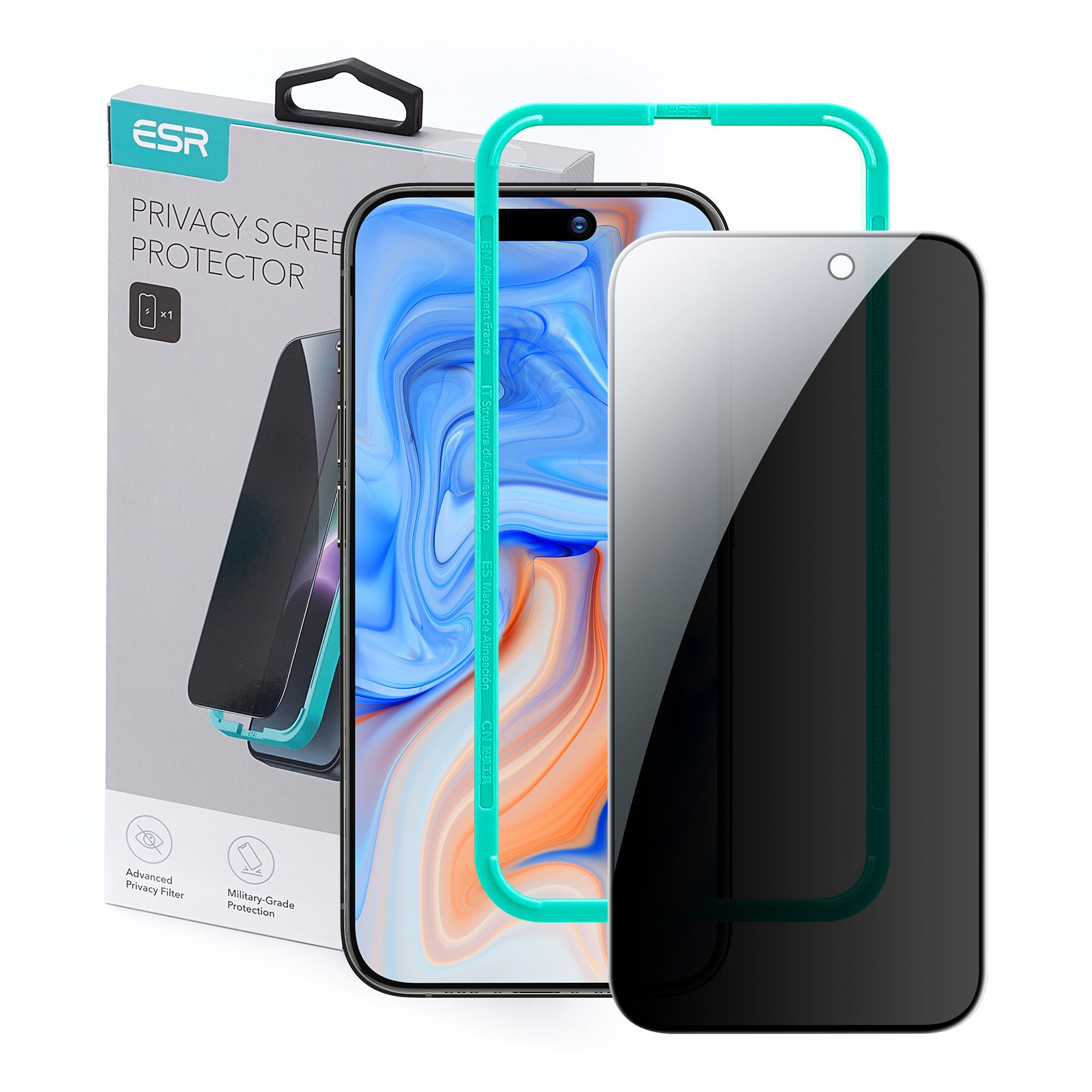 ESR iPhone 15 / 15 Pro Tempered Glass Privacy Screen Protector 1pc Pack