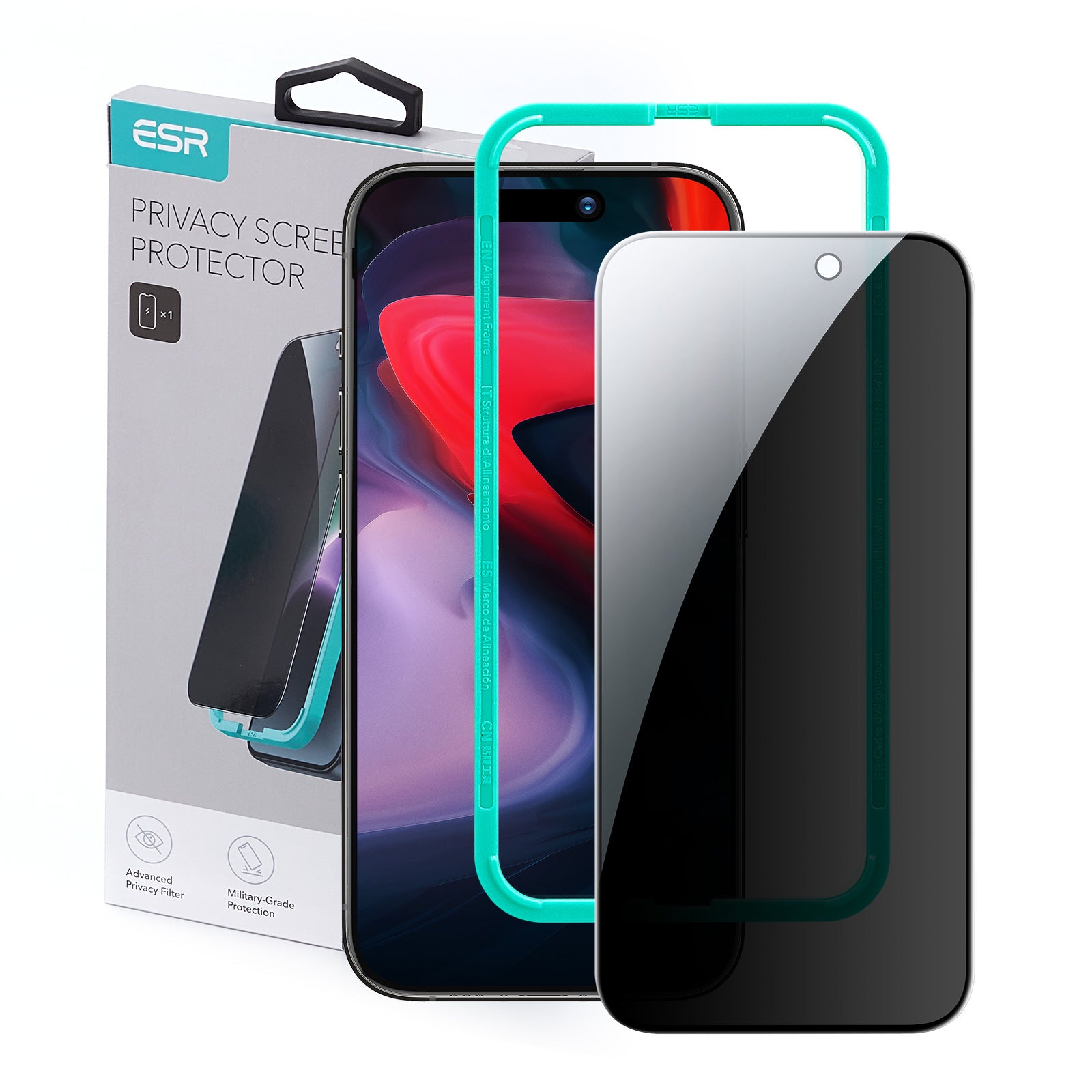 ESR iPhone 15 / 15 Pro Tempered Glass Privacy Screen Protector 1pc Pack