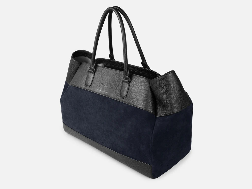Grams(28) 184 Weekender Tote Bag - Pebbled Suede Black