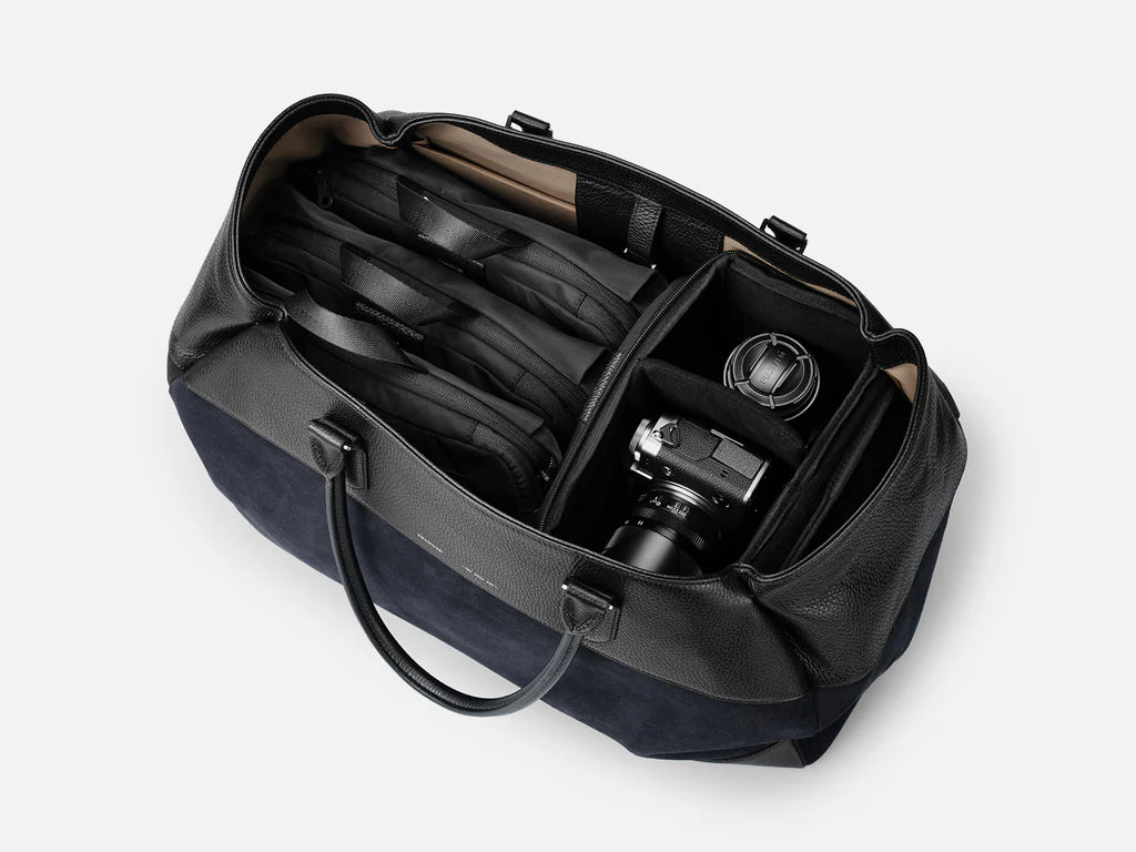 Grams(28) 184 Weekender Tote Bag - Pebbled Suede Black