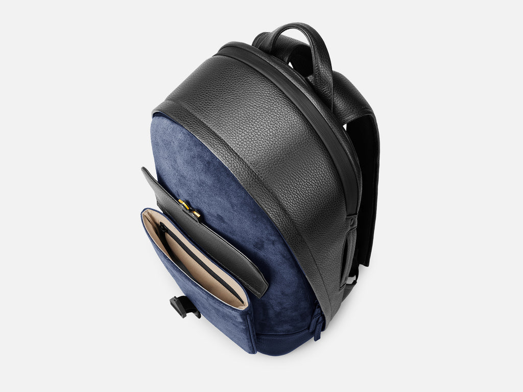 Grams(28) 151 Stealth Backpack - Pebbled Black + Suede Navy