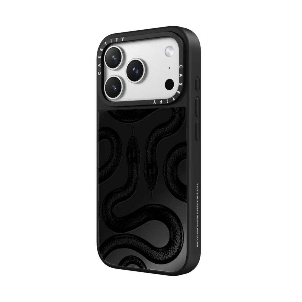 CASETiFY Magsafe Mirror Case for iPhone 17 Pro Max - Black Kingsnake Black On Black