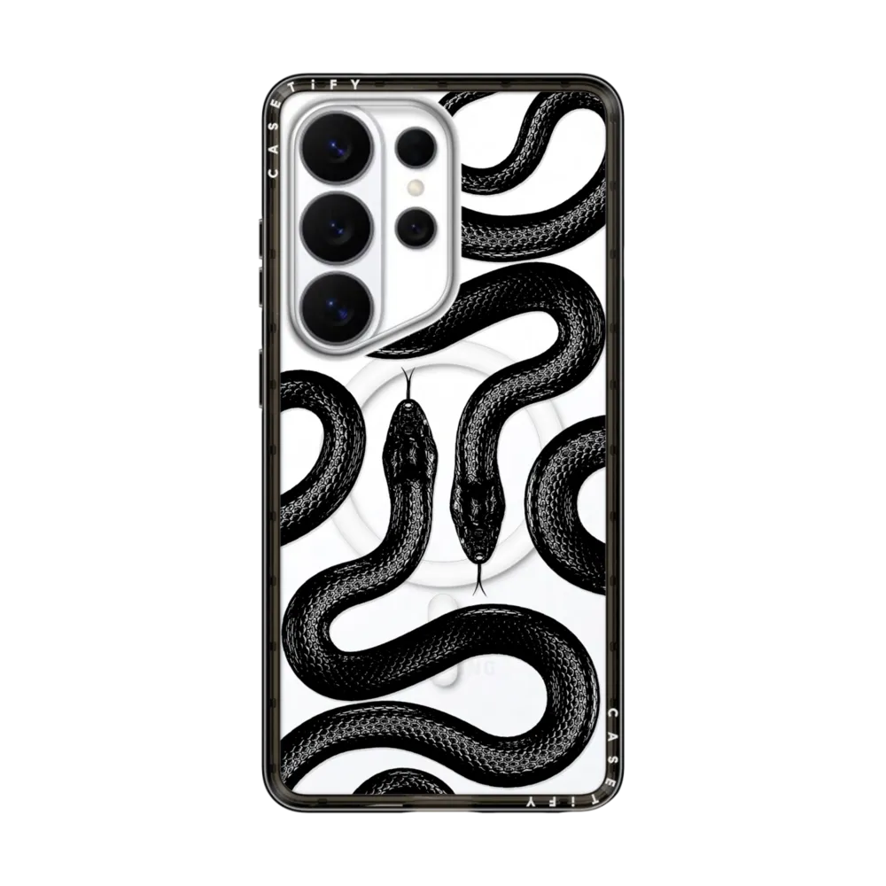 CASETiFY Magsafe Compact Case for S26 Ultra - Black Kingsnake Clear Black