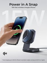 Load image into Gallery viewer, Aukey LC-MC211 MagFusion L 2-in-1 Foldable Qi2 Magnetic Fast Wireless Charging Station for iPhone &amp; Airpods
