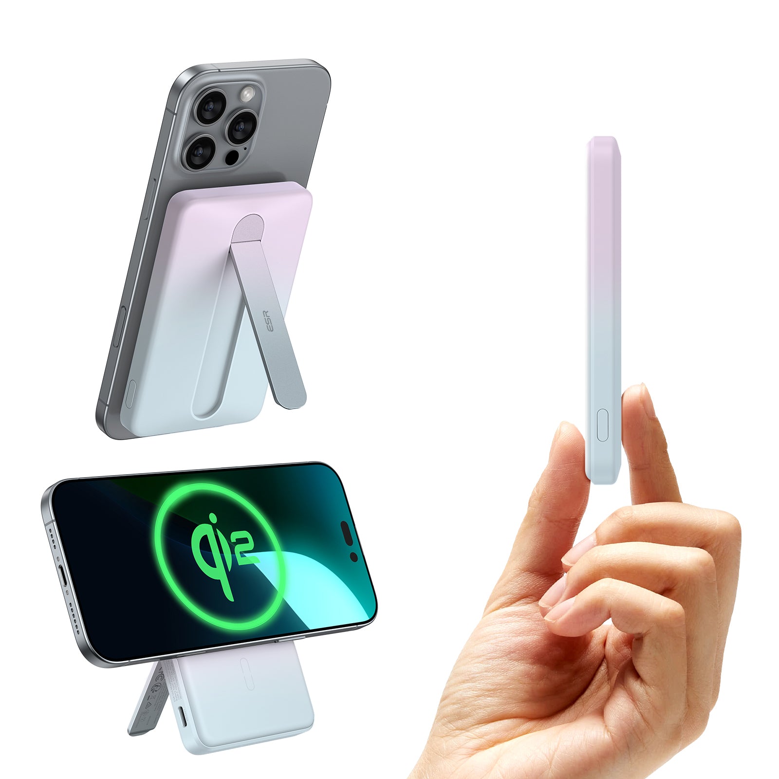 [CCC Certified] ESR Qi2 Magslim 5000mAh Magnetic Power Bank with Kickstand