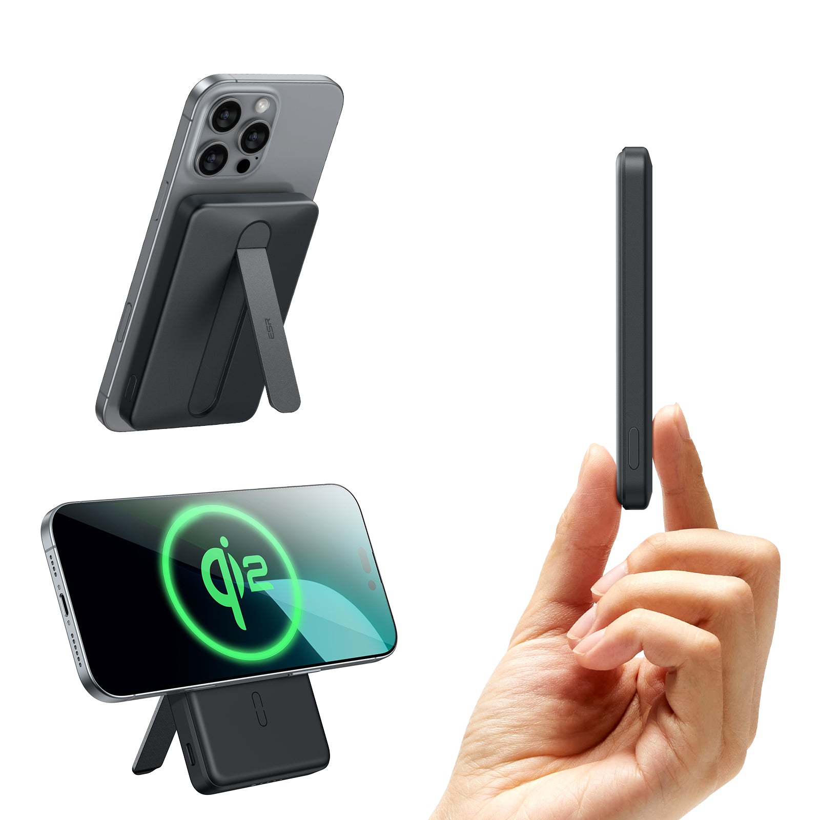 [CCC Certified] ESR Qi2 Magslim 5000mAh Magnetic Power Bank with Kickstand