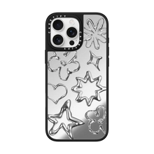Load image into Gallery viewer, CASETiFY Magsafe Mirror Case for iPhone 16 Pro Max / 16 Pro / 15 Pro Max - Chrome Doodles Silver On Black
