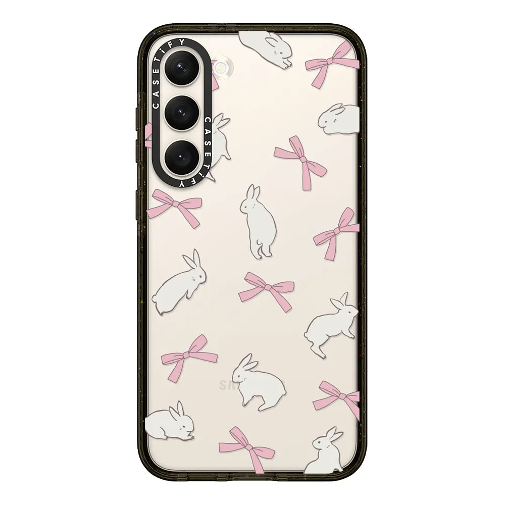 CASETiFY Impact Case for S24 Plus - Rabbit Ribbon Clear Black