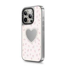 Load image into Gallery viewer, CASETiFY Magsafe Mirror Case for iPhone 16 Pro / 16 Pro Max - Pearly Heart Silver On Silver
