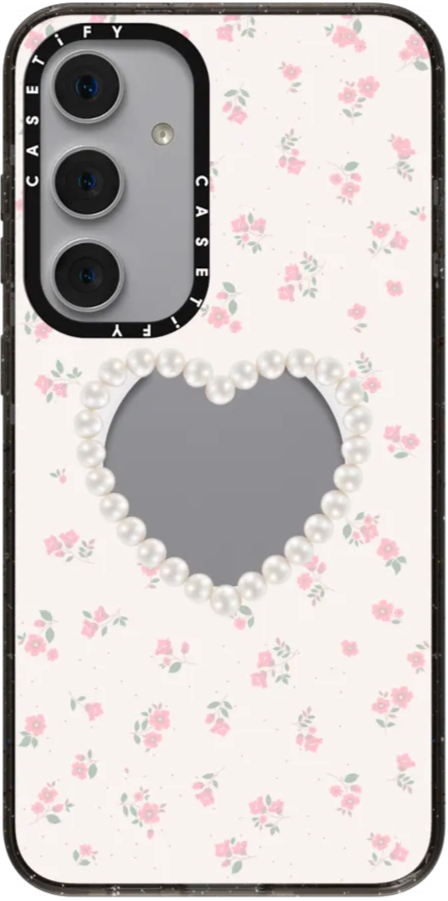 CASETiFY Magsafe Impact Case for S25 Plus - Pearly Heart Clear Black