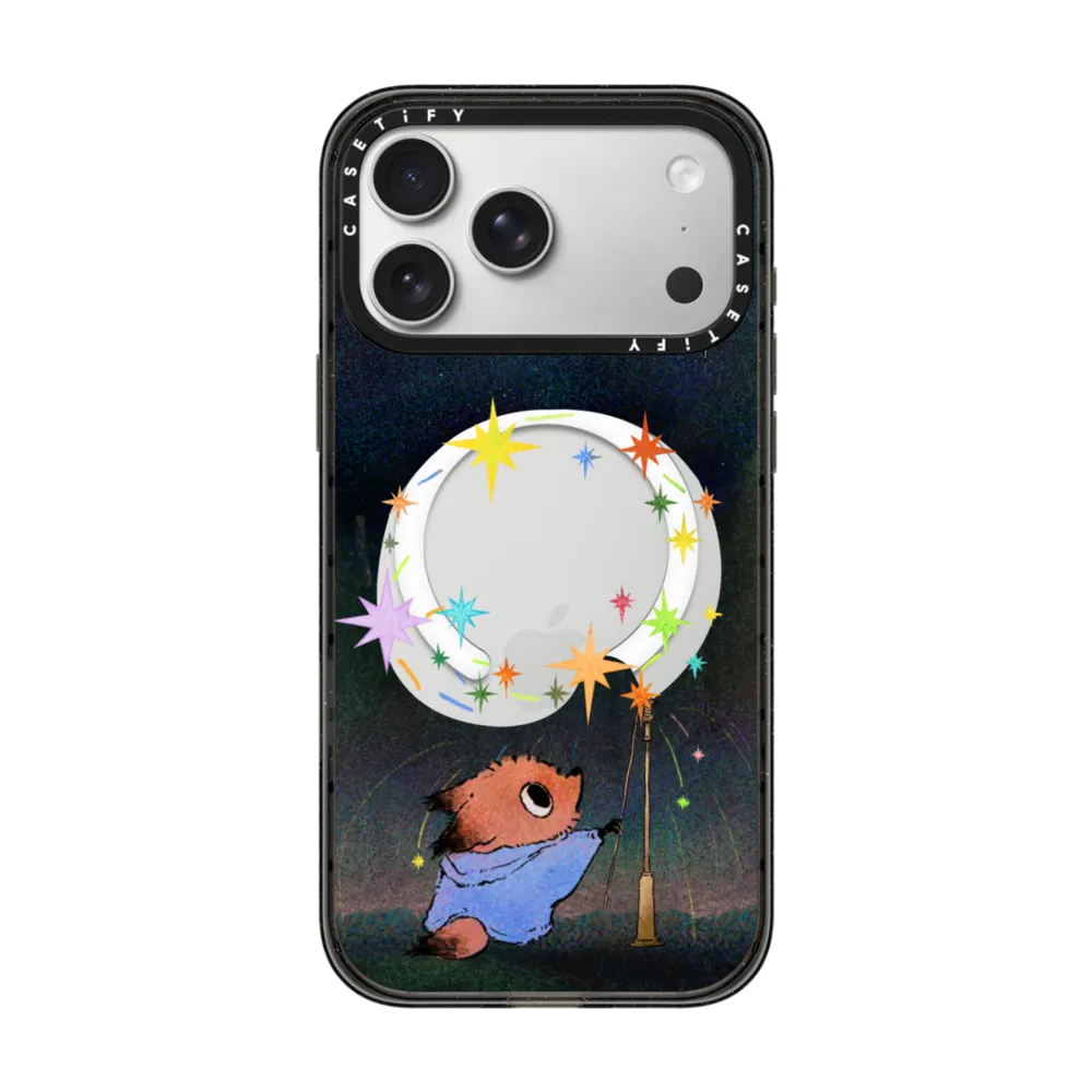 CASETiFY Magsafe Impact Case iPhone 18 / 17 Series - Bubble Fireworks Clear Black