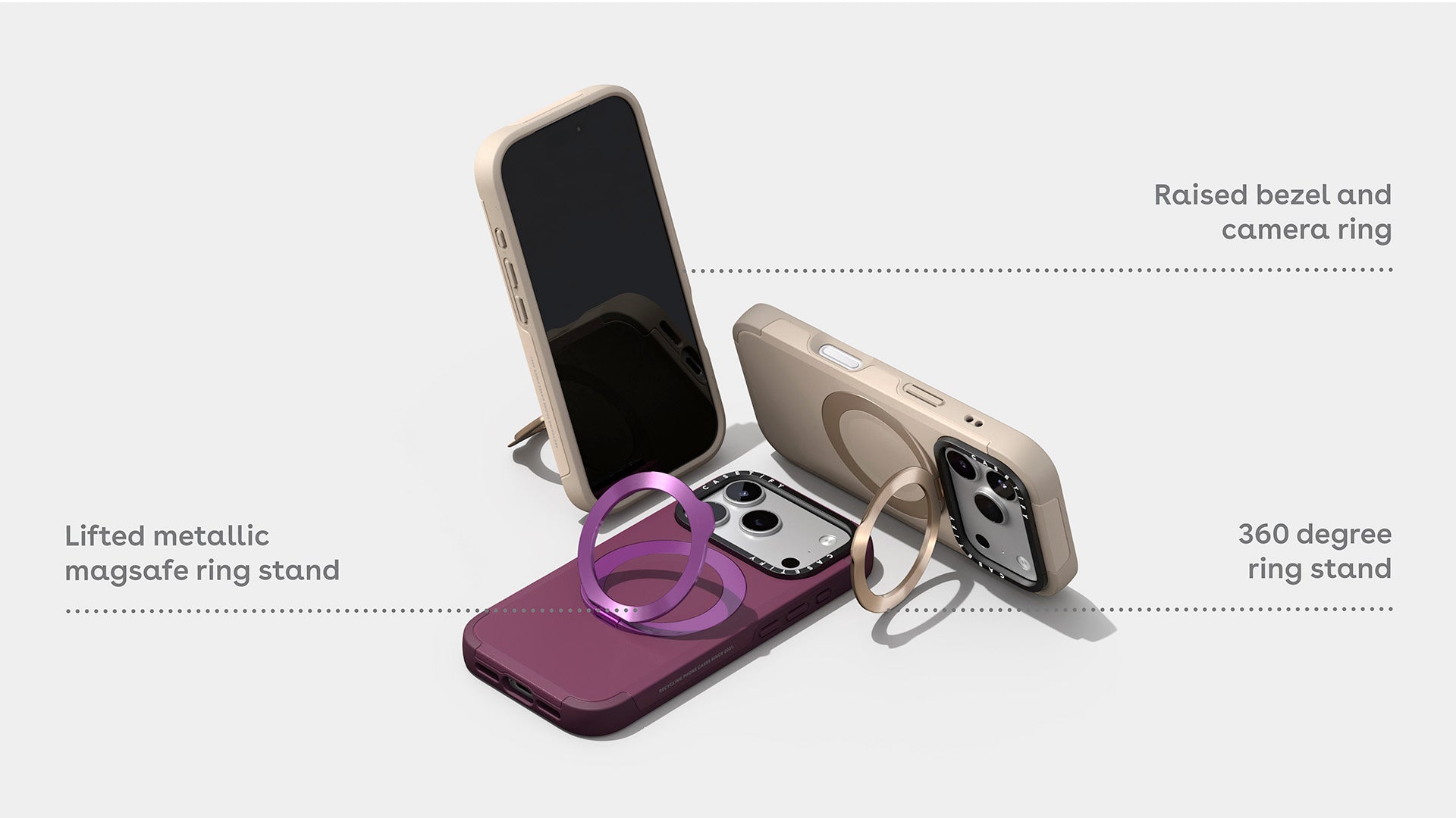 CASETiFY Magsafe Force Ring Stand Case for iPhone 17 Series - Taupe