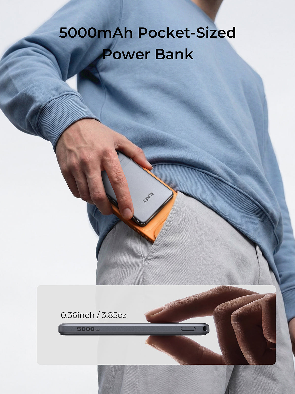 [3C | CCC Certified] Aukey PB-MS15 MagFusion Vista Qi2 5000mAh 20W Magnetic Wireless Fast Charging Power Bank