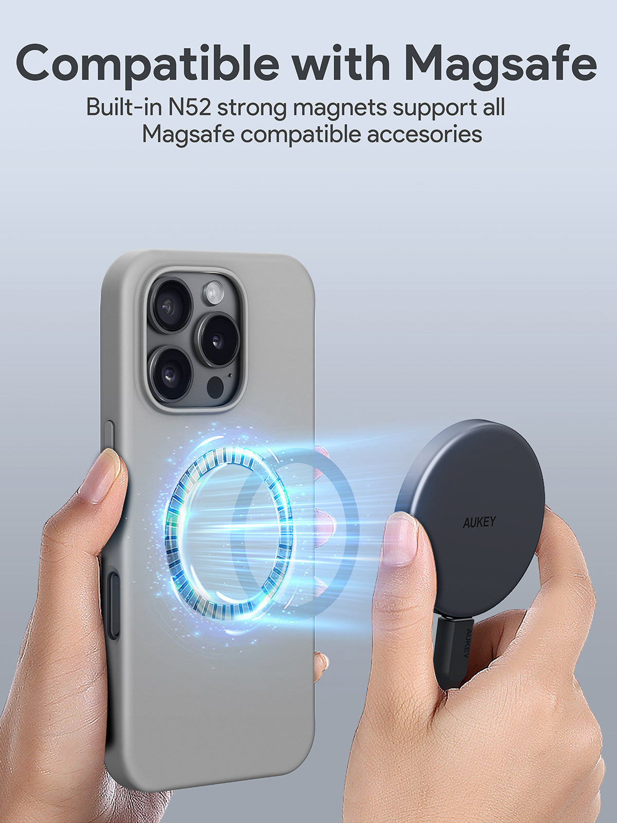 AUKEY PC-GJ20 LiquidFlex Magnetic Liquid Silicone Phone Case for iPhone 16 / 16 Plus / 16 Pro / 16 Pro Max