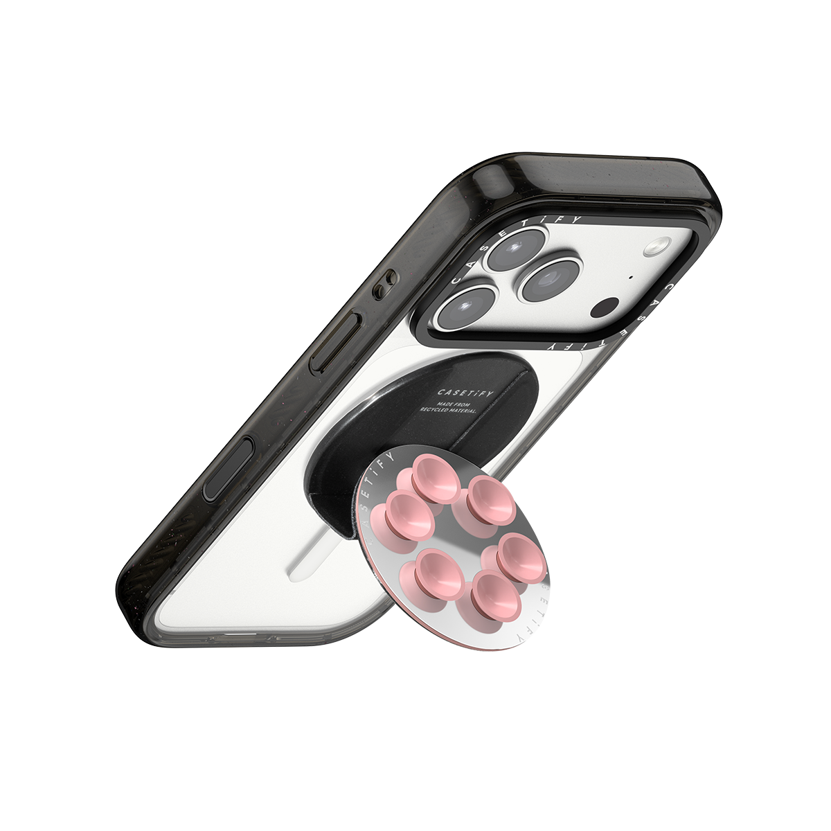 CASETiFY Magsafe Snappy Snap and Stick Mirror Grip Stand - Primrose Pink