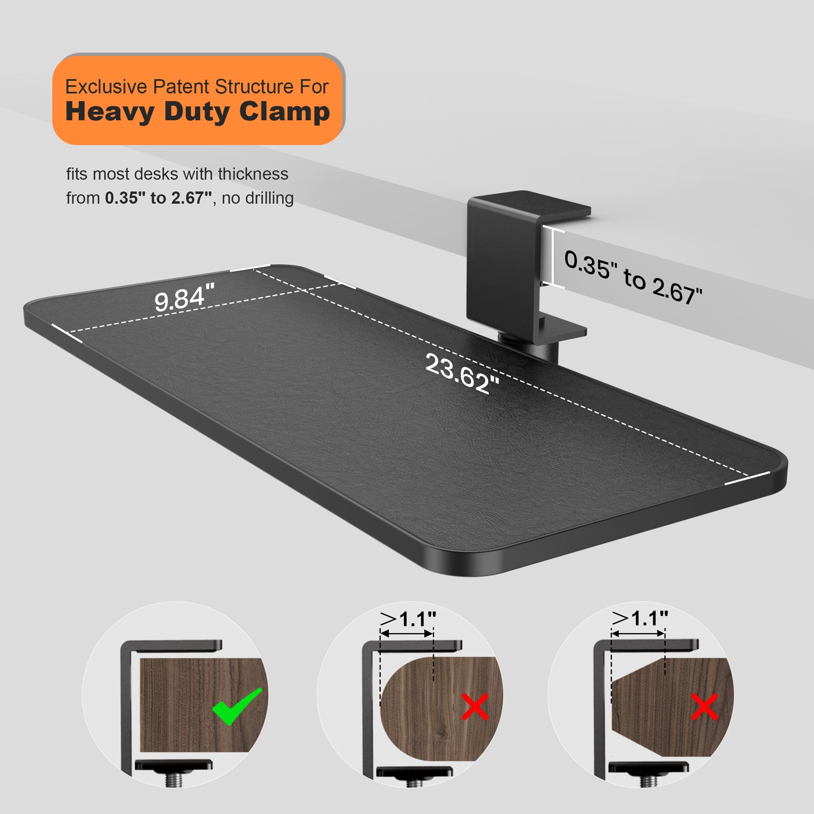 Mono Dsign Rotatable Keyboard and Mouse Tray