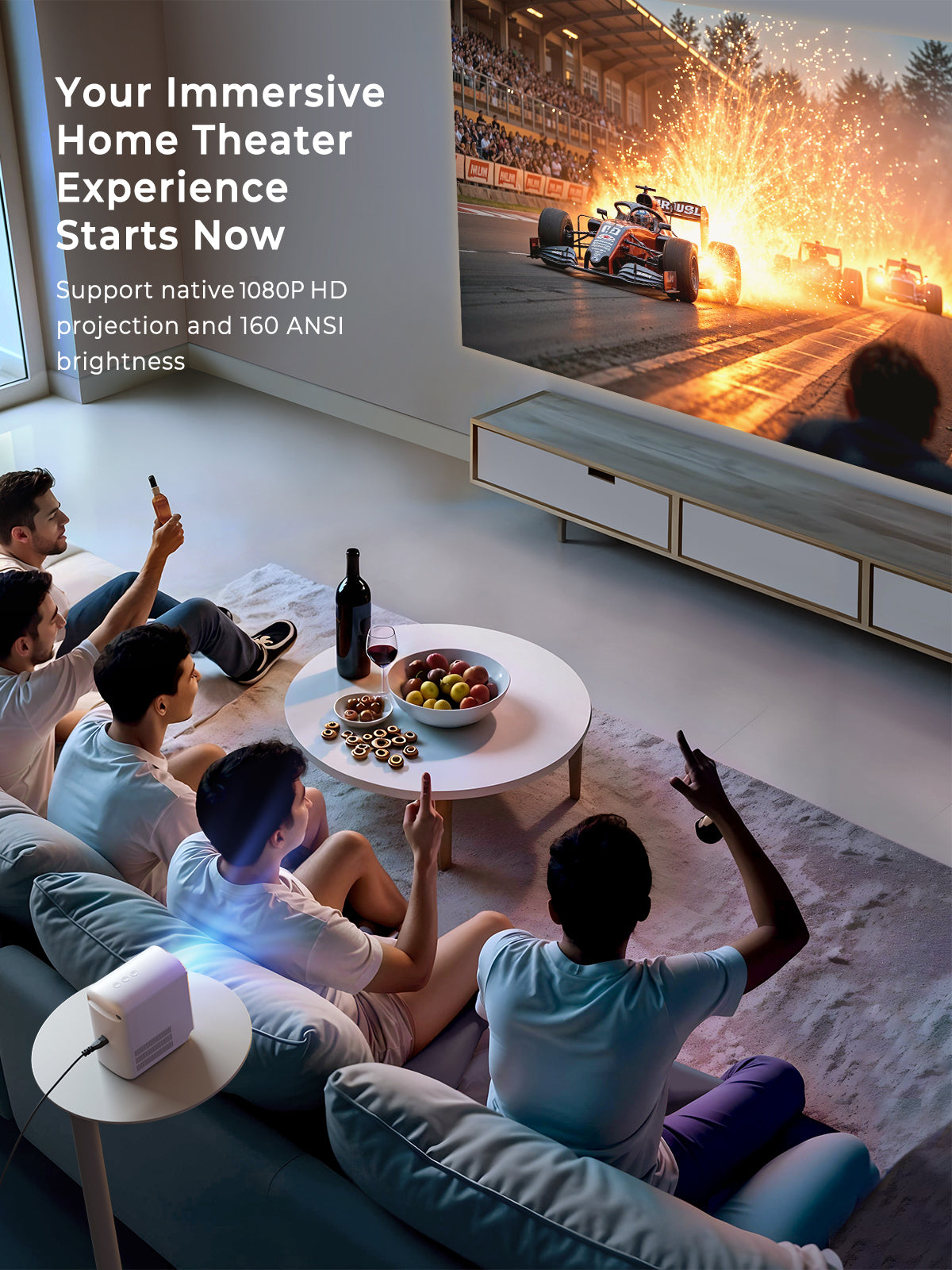 [UPGRADED] Aukey RD-880 Cinex Go MINI Portable Projector w 1080P Full HD & Screen Mirroring (24 Months Warranty)