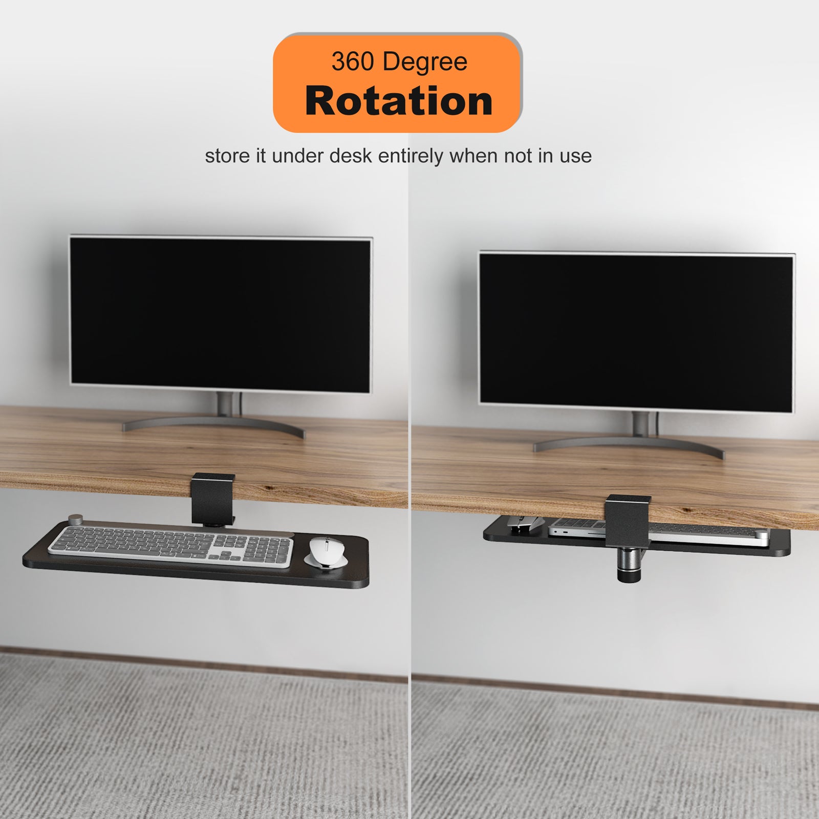 Mono Dsign Rotatable Keyboard and Mouse Tray