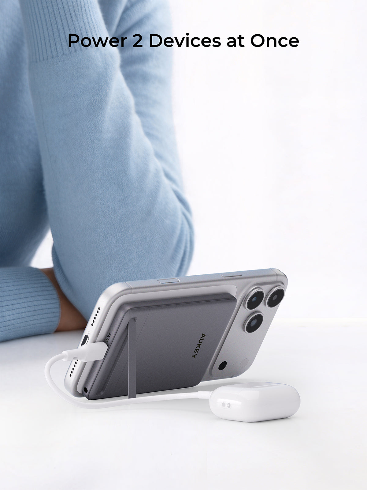 [3C | CCC Certified] Aukey PB-MS15 MagFusion Vista Qi2 5000mAh 20W Magnetic Wireless Fast Charging Power Bank