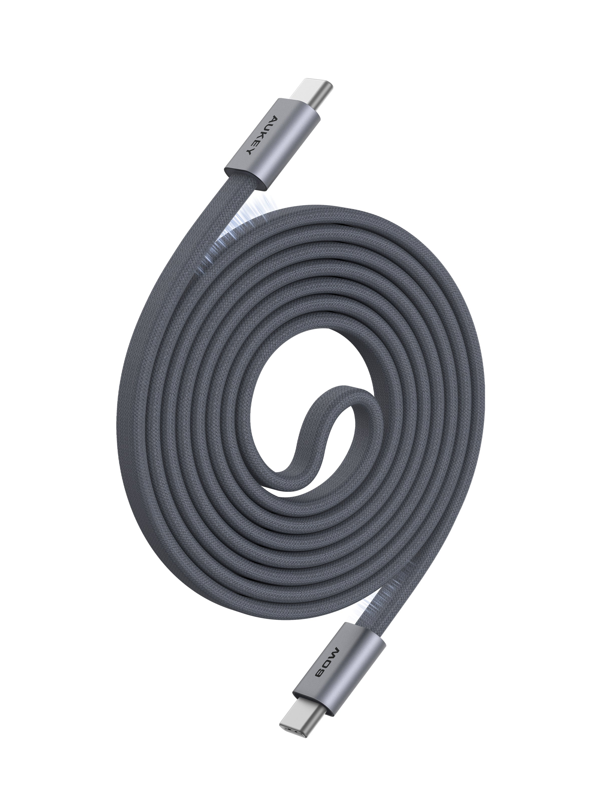 Aukey CB-DCC075 Circlet Blink 60W 1m DTY Braided USB-C to USB-C Magnetic Cable