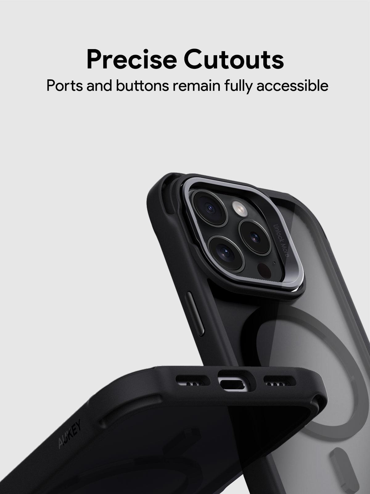 AUKEY PC-TM22 ClearView Elite Magnetic Hardshell Phone Case with Kickstand for iPhone 16 / 16 Plus / 16 Pro / 16 Pro Max