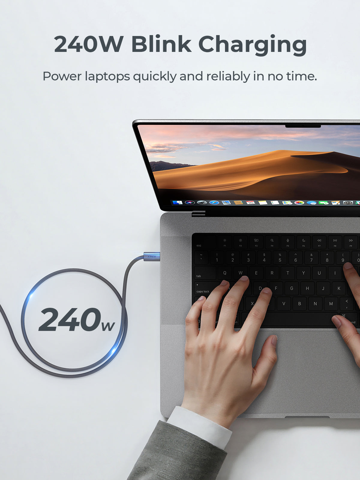 Aukey CB-DCC241/CB-DCC242 Circlet Blink 240W 1m/1.8m DTY Braided USB-C to USB-C Cable