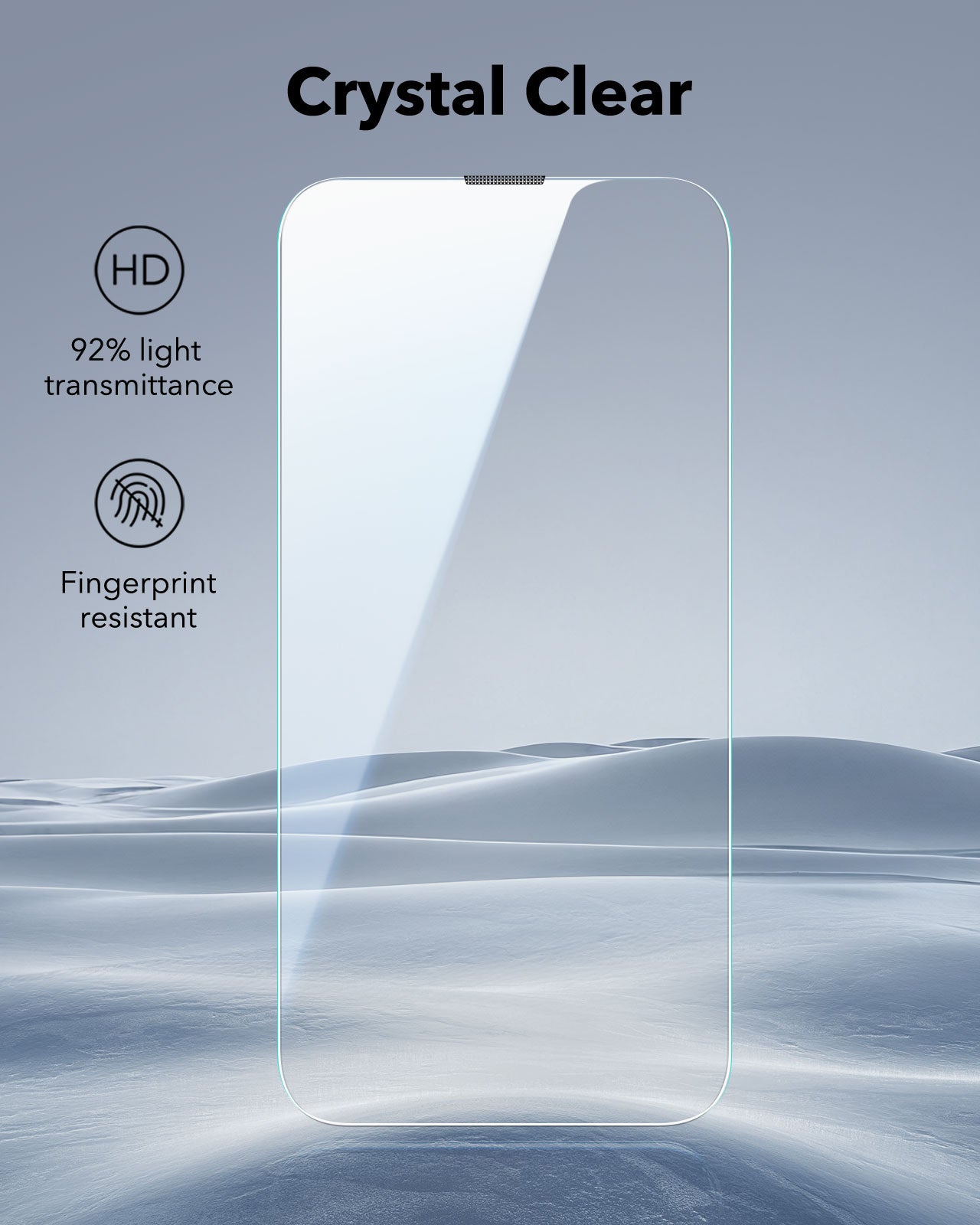 ESR iPhone 16e / 14 / 13 / 13 Pro UltraFit Classic Tempered Glass 2pcs Pack