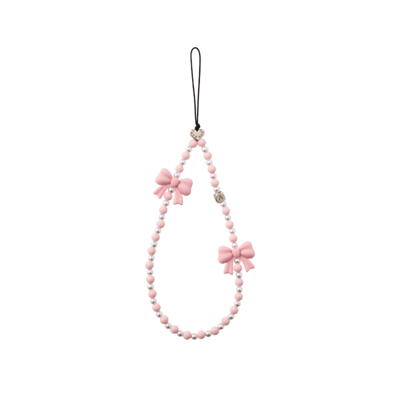 CASEBANG Wrist Strap - Pearl and Bow Pink