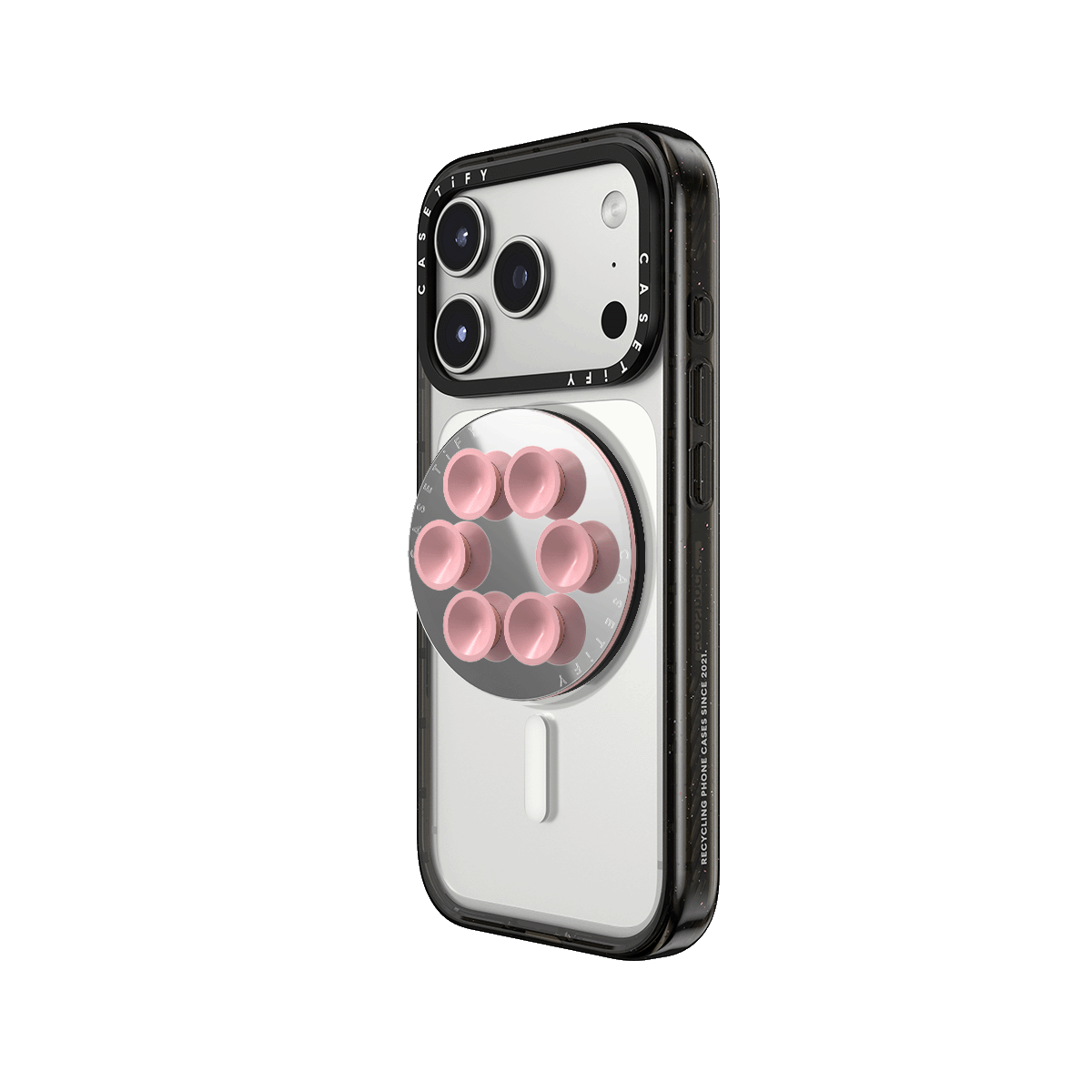 CASETiFY Magsafe Snappy Snap and Stick Mirror Grip Stand - Primrose Pink