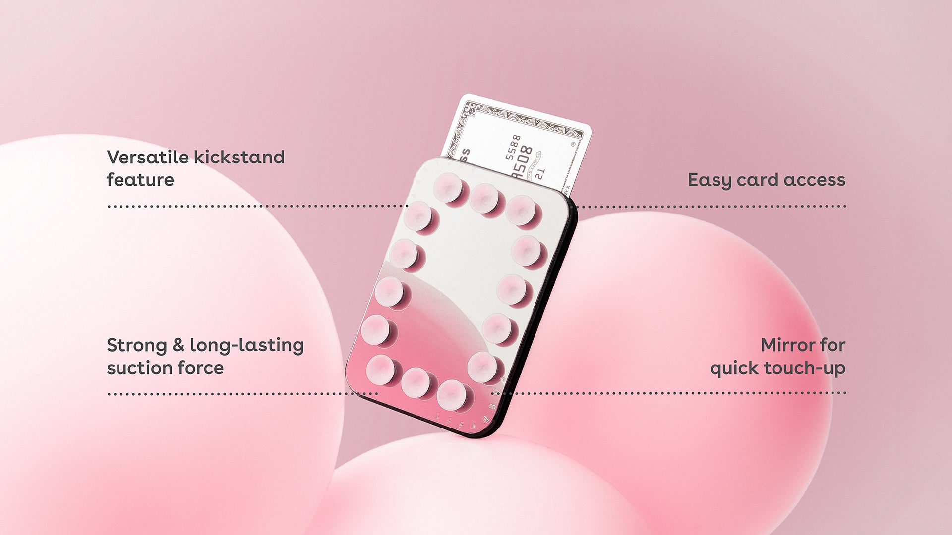 CASETiFY Magsafe Snappy Snap and Stick Mirror Cardholder Stand