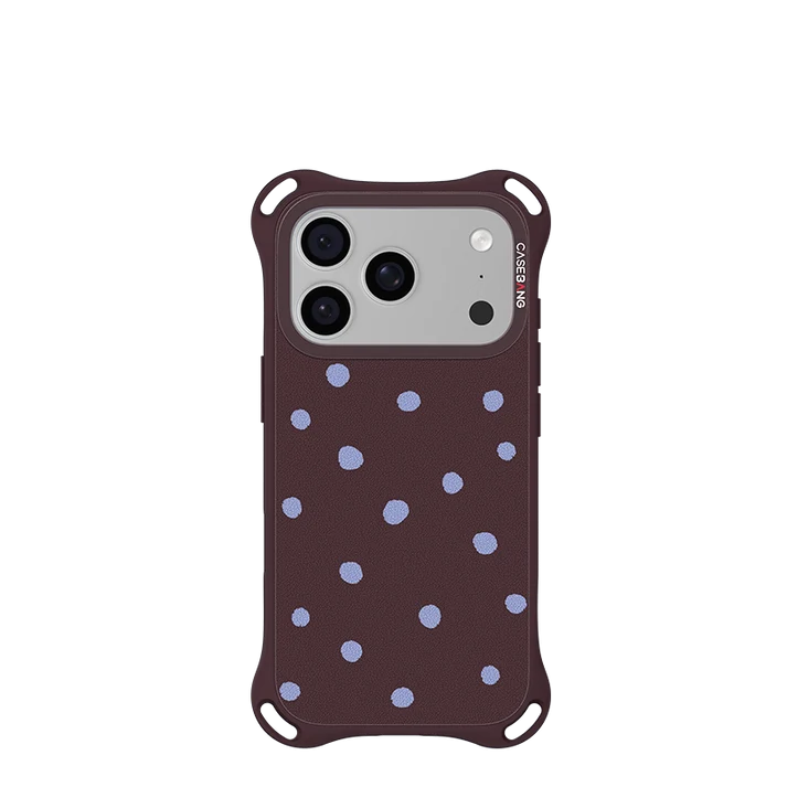 CASEBANG QuadGuard ImagiSnap Snap-On Base Case for iPhone 18 / 17 / 16 Series - Polka Dots | Base Case + Snap-On Cover set